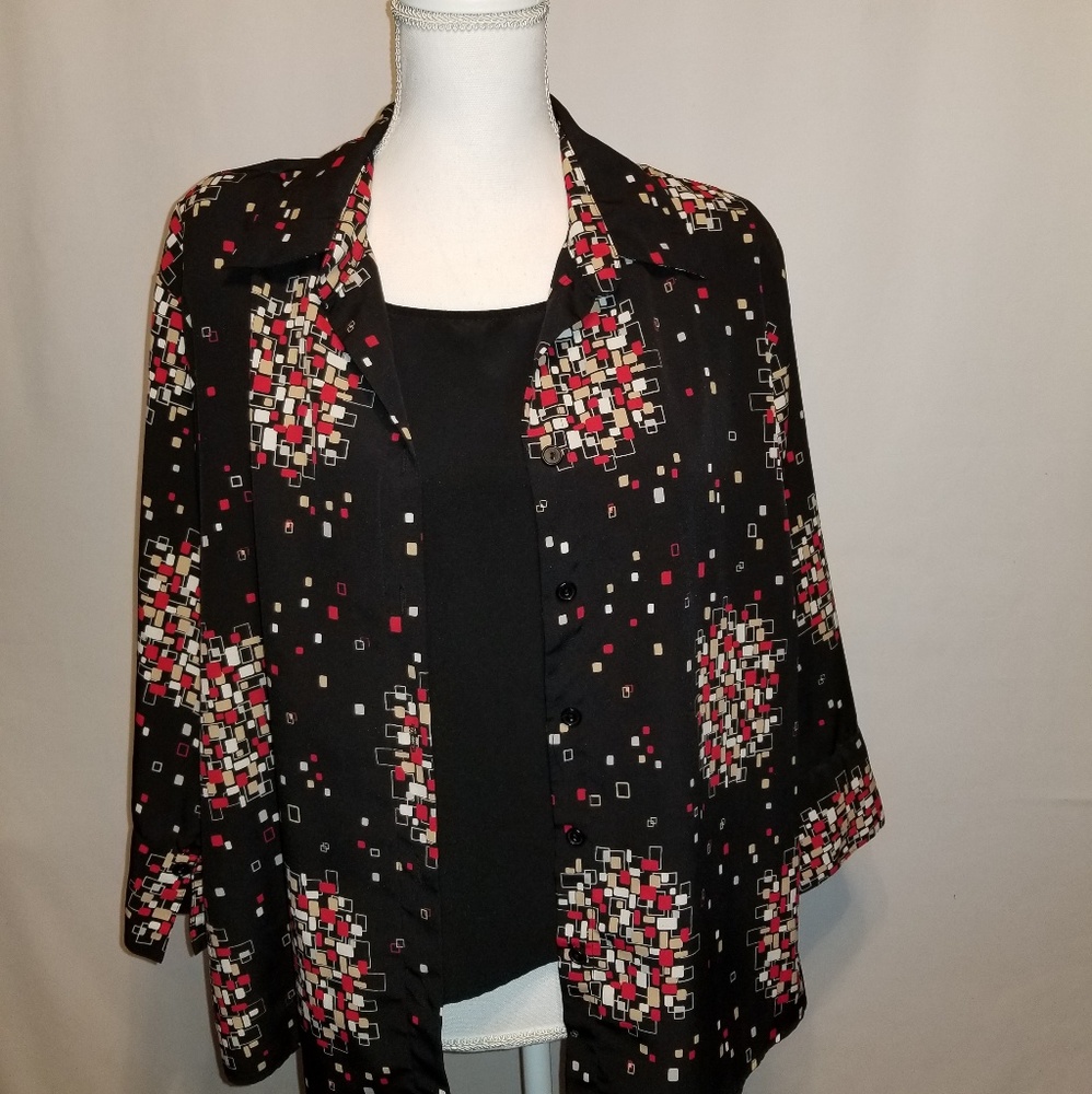 Modern Essentials Faux Jacket Blouse
